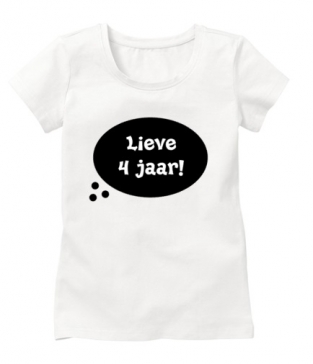 Strijkapplicatie zwart voor Verjaardags t-shirt met naam en leeftijd